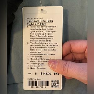 Lululemon BNWT fast and free elite tights